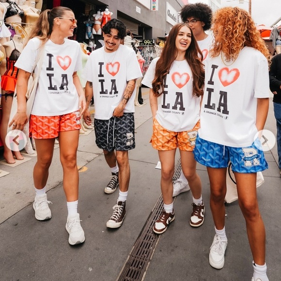 Ryoko Rain Designerr Shorts Printed Mesh R Patch Artists Athletes Orange Small - Picture 15 of 16